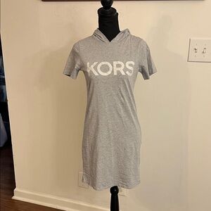 Gray KORS Hooded Dress, Size XS